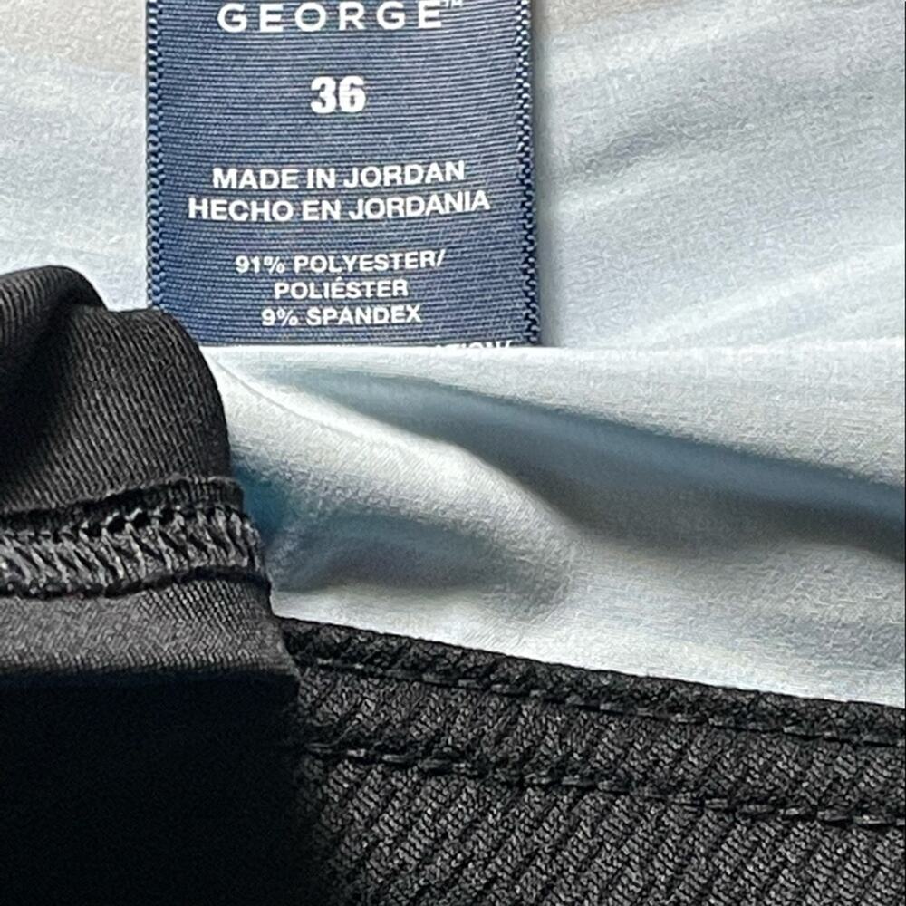 George Aqua Blue Striped Front Tie Swim Trunks Board Shorts size 36 - Picture 8 of 8